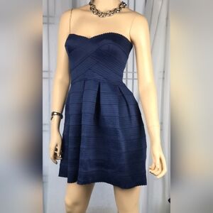 Sans Souci Anthropologie Navy Strapless Mini Dress, Size S
